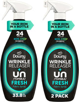 Downy Wrinkle Releaser Spray – Home Office Wardrobe Essential for Commuters, Odor and Static Remover with Unstopables Fresh Scent