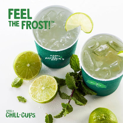 St. Patrick's Day Steel Party Cups 16 oz – Shatterproof Drinkware for Patio, Camping and Backyard Gatherings, 12 Pack