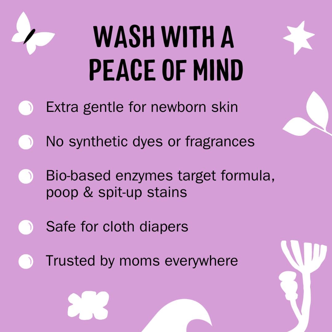 stain-fighting enzyme blend designed for breastmilk, formula, spit-up, and baby poop stains