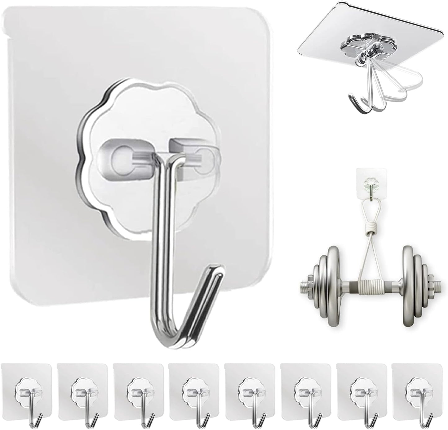 stainless steel and pvc body with transparent finish that blends into any wall color