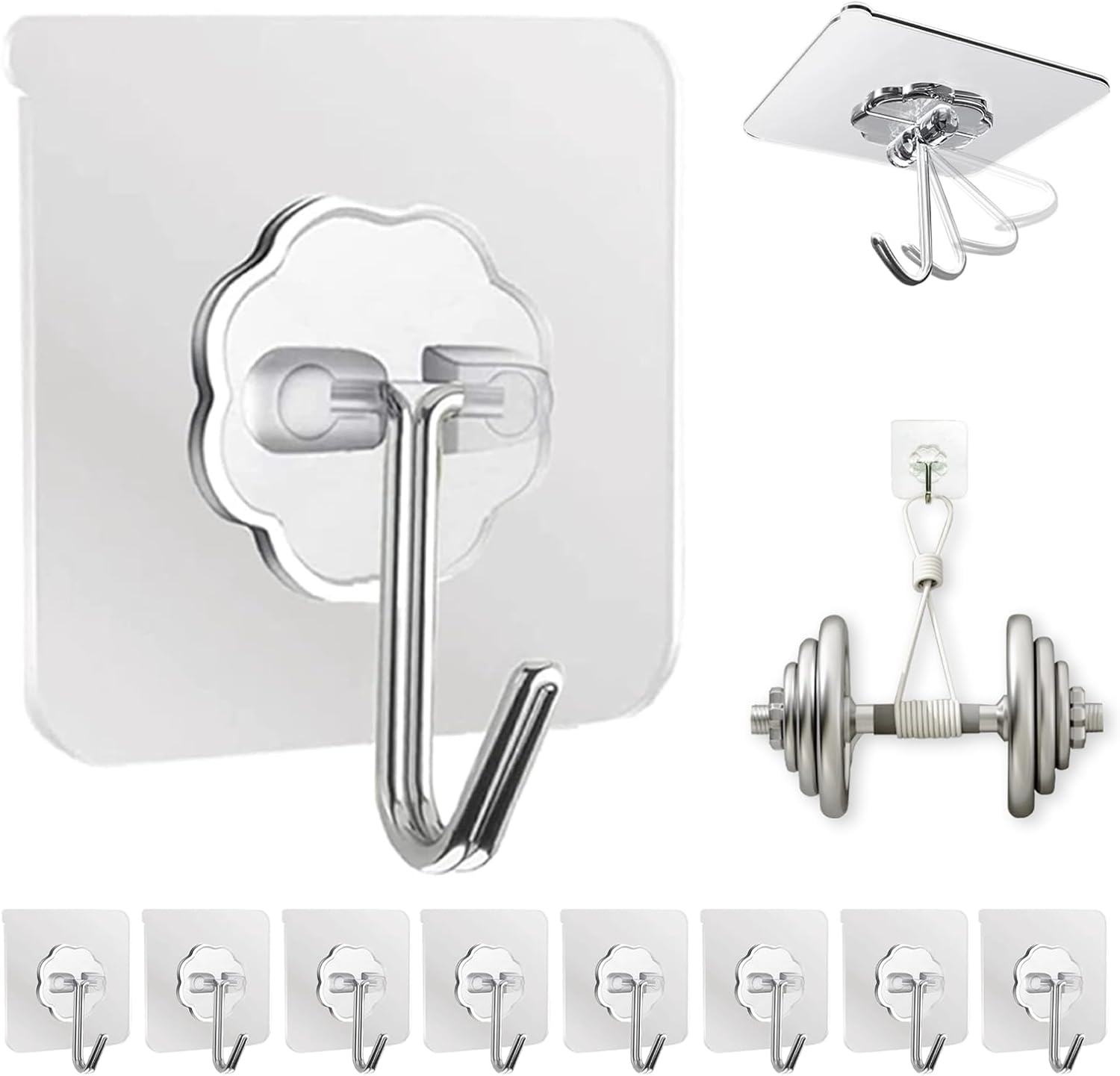 stainless steel and pvc body with transparent finish that blends into any wall color