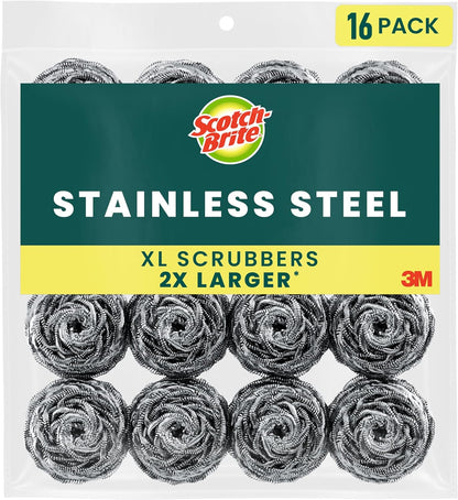 stainless steel coiled scrubbing construction for heavy-duty abrasion