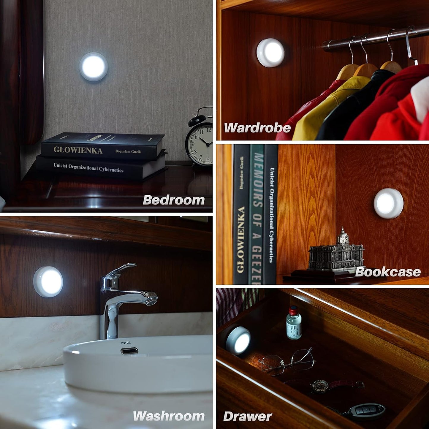 STAR-SPANGLED Motion Sensor Puck Lights – Auto-On Task Lighting for Home Office, Pantry, and Under Cabinet