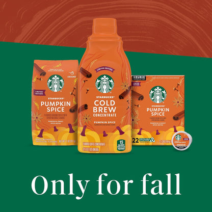 Starbucks Cold Brew Pumpkin Spice Concentrate – Mindful Morning Coffee Ritual, 32 oz Smooth Cold-Steeped