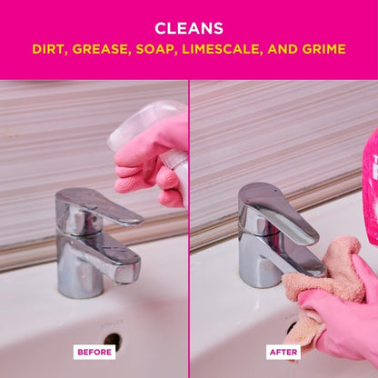 Stardrops Pink Stuff Miracle Bathroom Foam Cleaner 750ml – Hands-Free Limescale Remover for Busy Work-From-Home Days