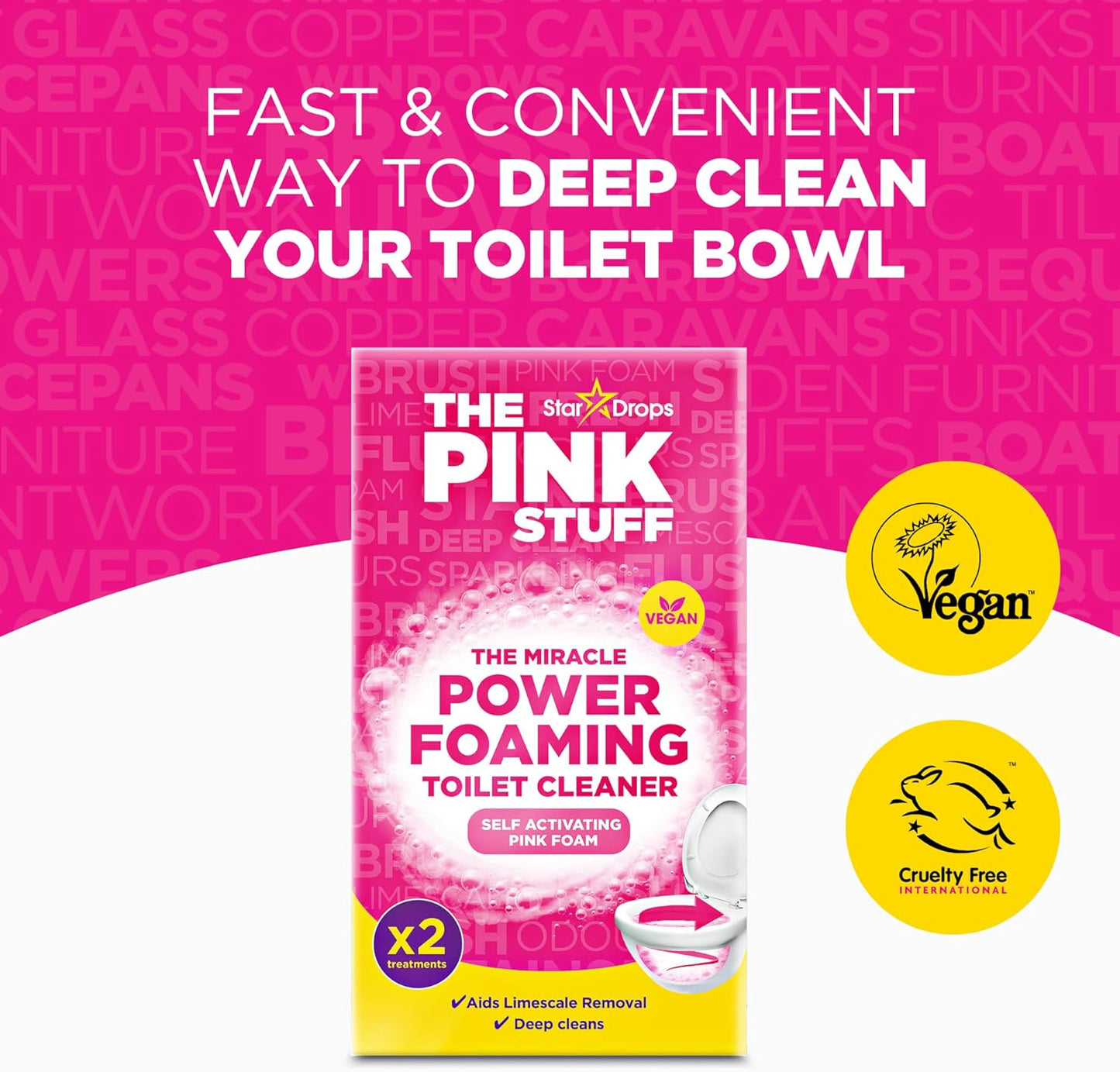 Stardrops The Pink Stuff Bathroom Cleaning Kit – Thoughtful Housewarming Gift for New Homeowners, All-in-One Bathroom Care