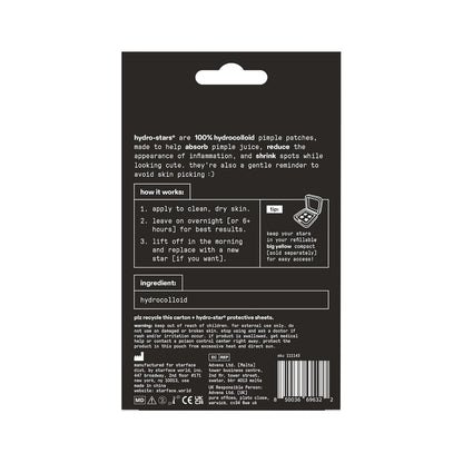 Starface Hydro-Star Black Pimple Patches – Overnight Spot Treatment for Mindful Evening Skincare Ritual