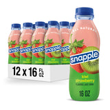 Snapple Kiwi Strawberry Juice Drink 16oz Bottles Pack of 12 - All Natural Office Break Room Fridge Stock Beverage for Team Rotation