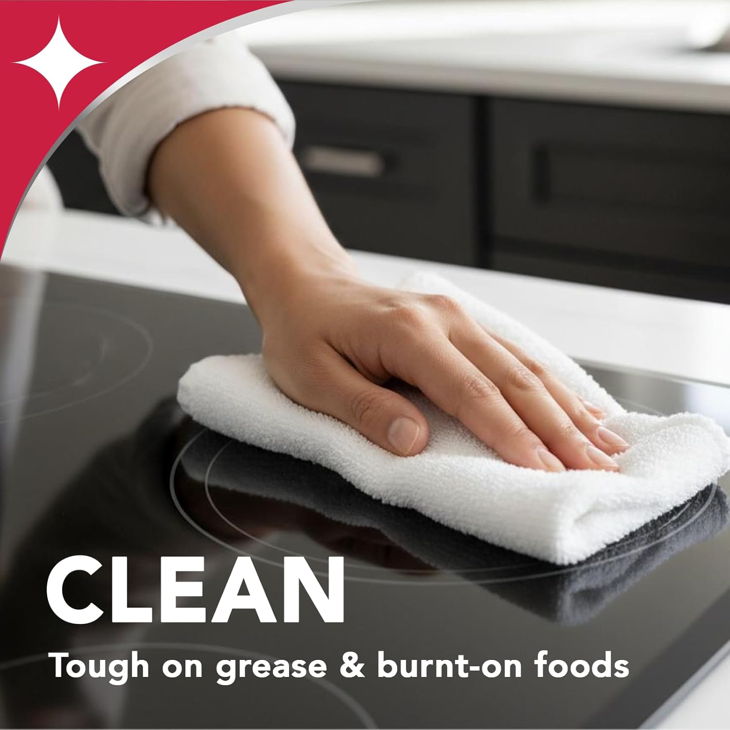 streak-free, no-rinse technology for clear, residue-free glass and ceramic
