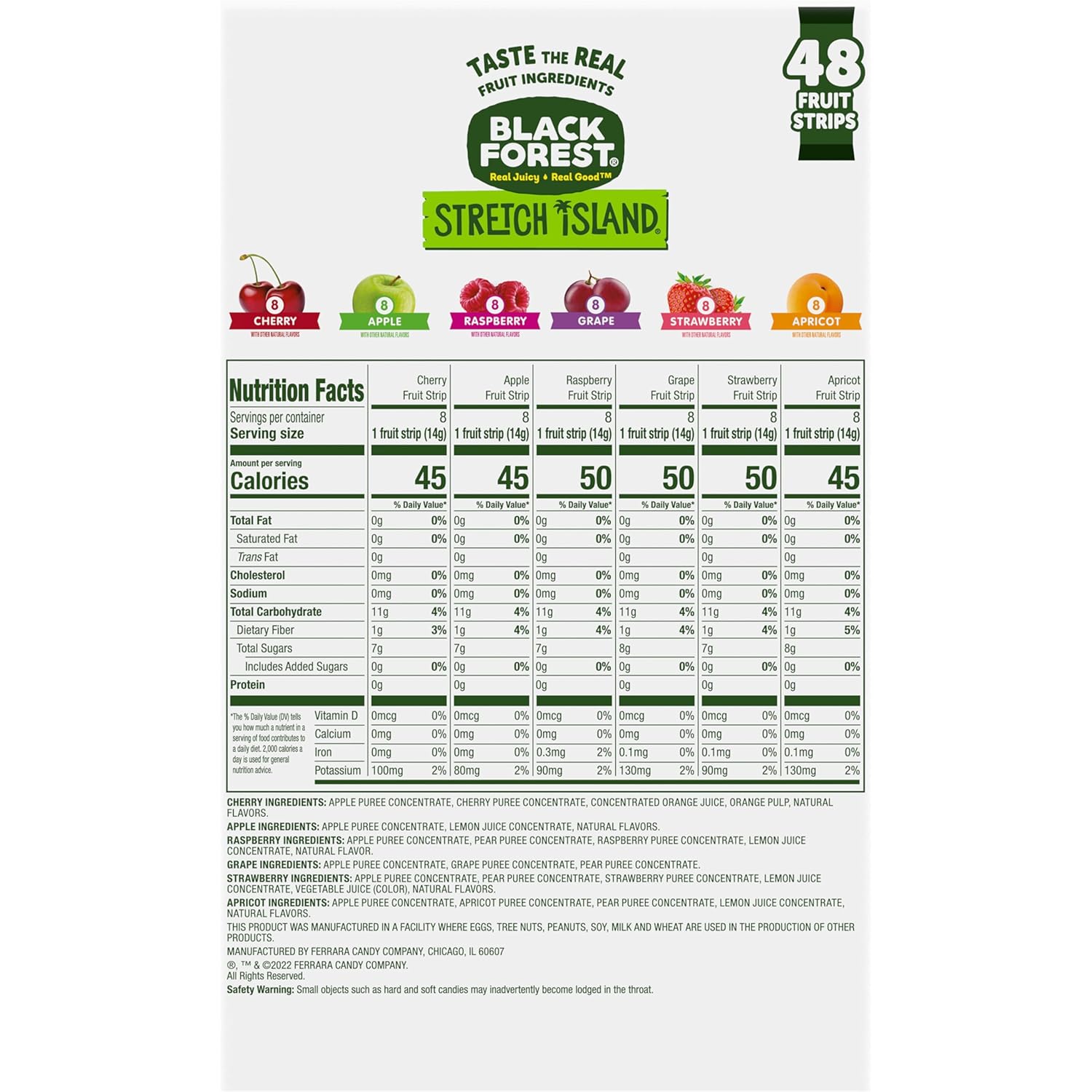Stretch Island Fruit Strips – School Lunchbox Snack for Kids, Zero Added Sugar 48-Count Variety Pack