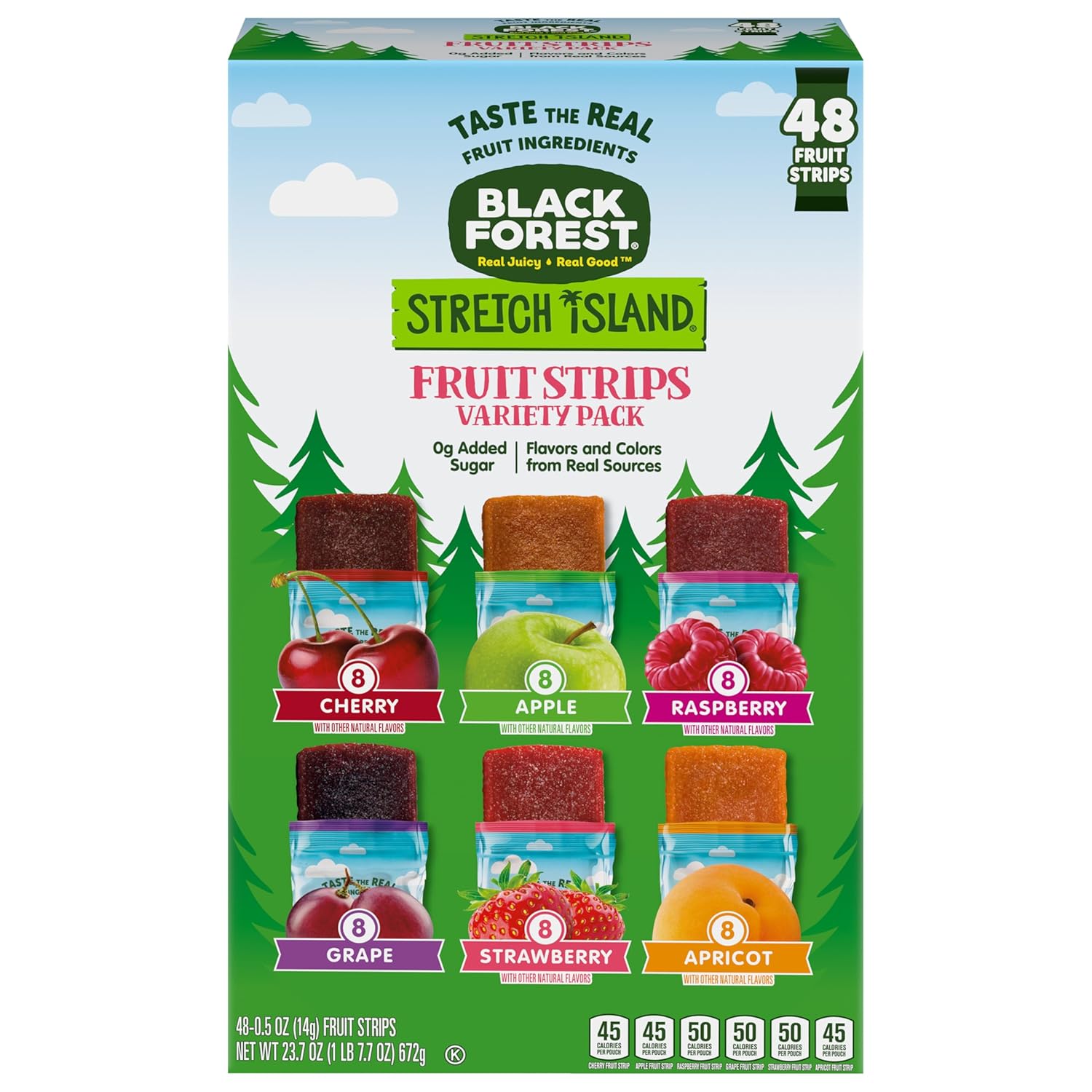 Stretch Island Fruit Strips – School Lunchbox Snack for Kids, Zero Added Sugar 48-Count Variety Pack