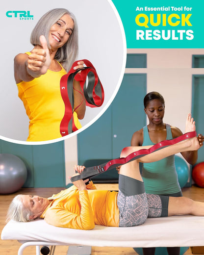 Stretching Strap with Loops – Safe Post-Surgery Stretching Tool, No Snap-Back Nylon for Controlled Therapy