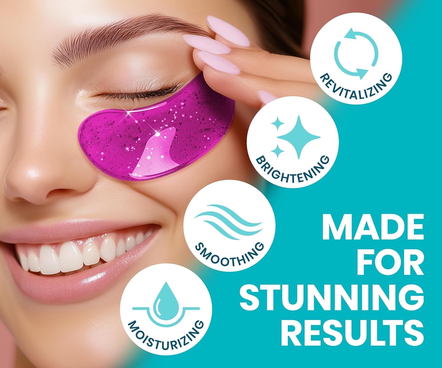 Stylia 24K Gold Eye Masks – Cute Valentine's Day and Christmas Gift for Mom, Best Friend and Teen Girls, Vegan Skincare Set