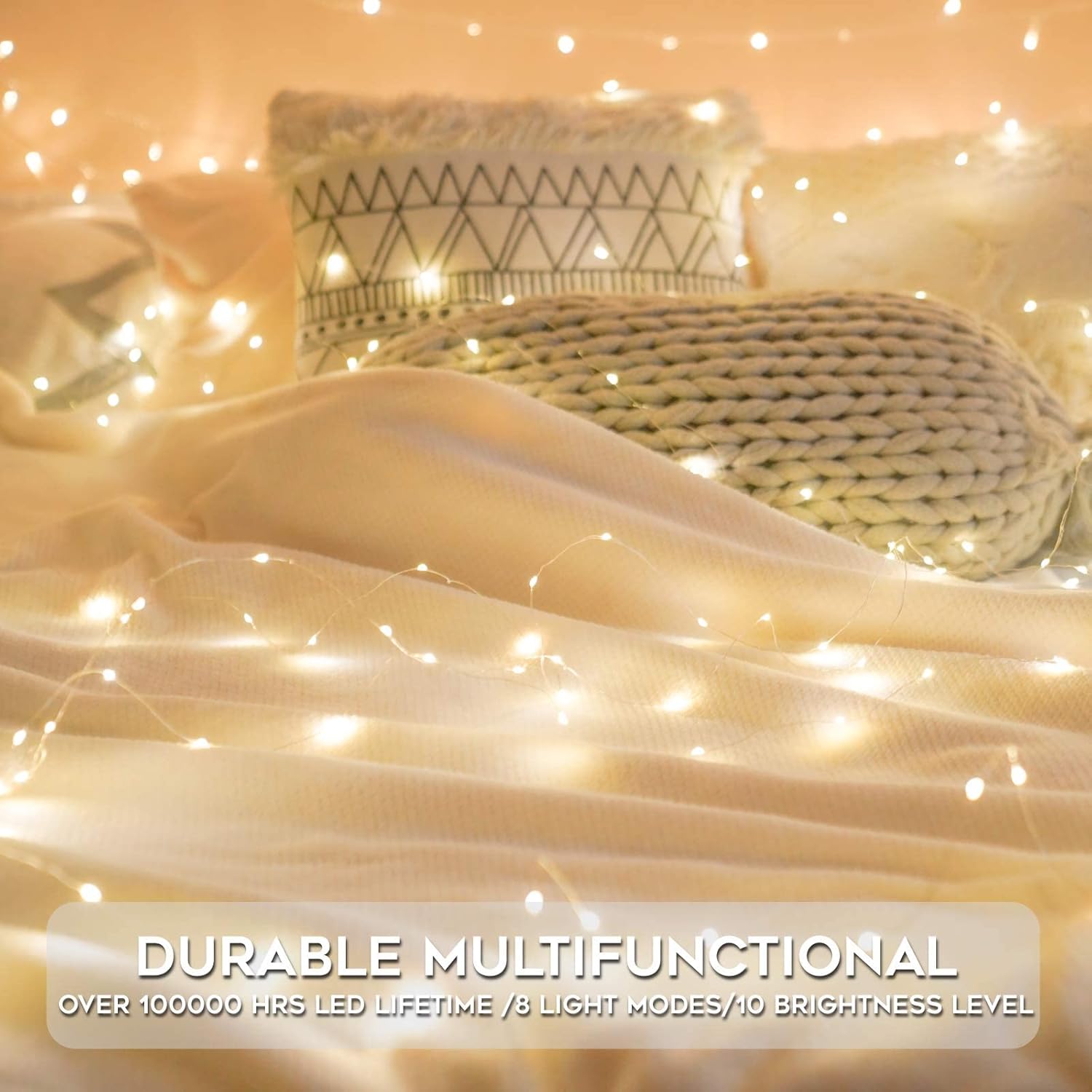 suddus Cool-to-Touch Fairy Lights – Nursery and Kids Bedroom String Lights with Auto Timer, No Flame