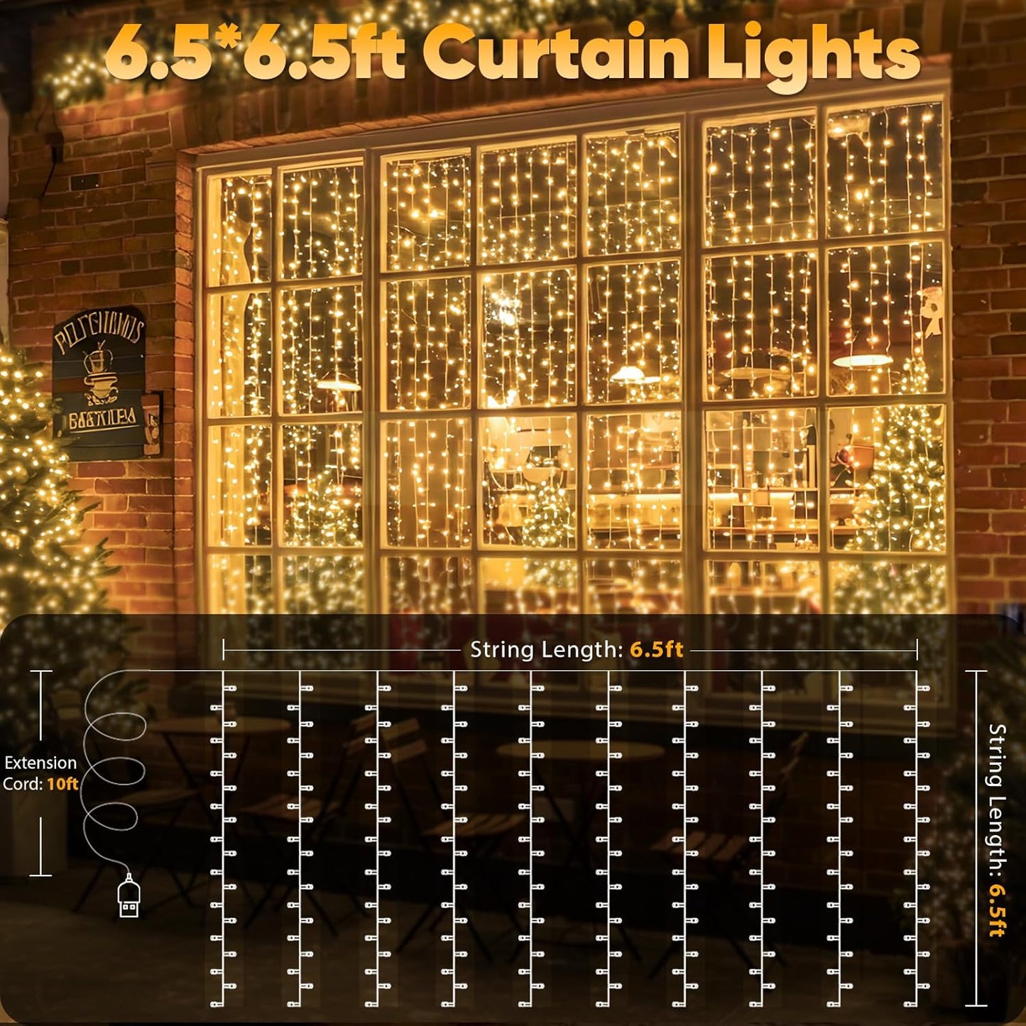 suddus Curtain Lights for Relaxation and Wind-Down Rituals – 200 LED Warm White Ambient Glow with Dimmable Timer