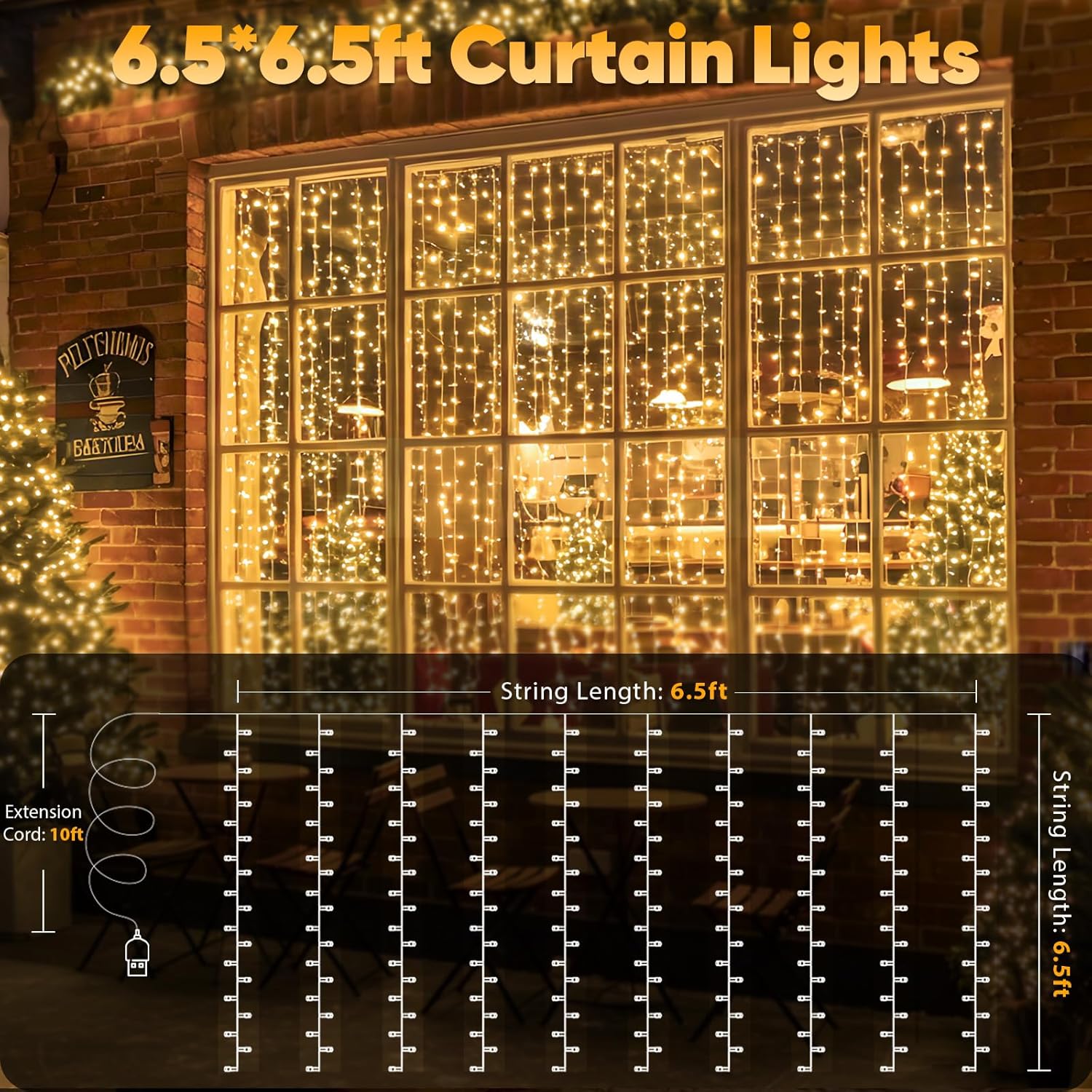 suddus Curtain Lights for Relaxation and Wind-Down Rituals – 200 LED Warm White Ambient Glow with Dimmable Timer