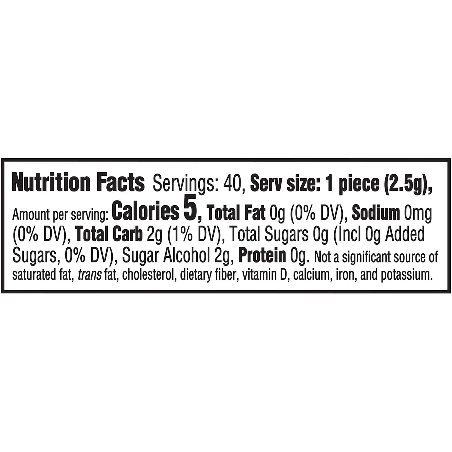 sugar-free formula sweetened with xylitol, sorbitol, maltitol, and acesulfame potassium