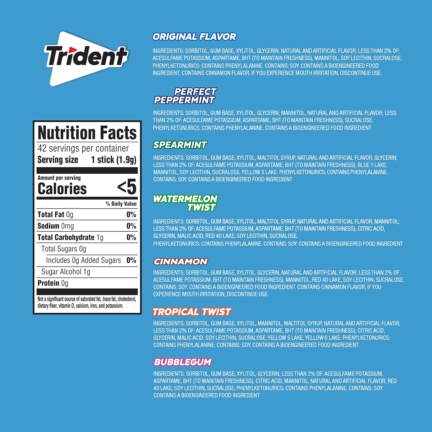 sugar-free formula sweetened with xylitol to help fight plaque and protect against tooth decay