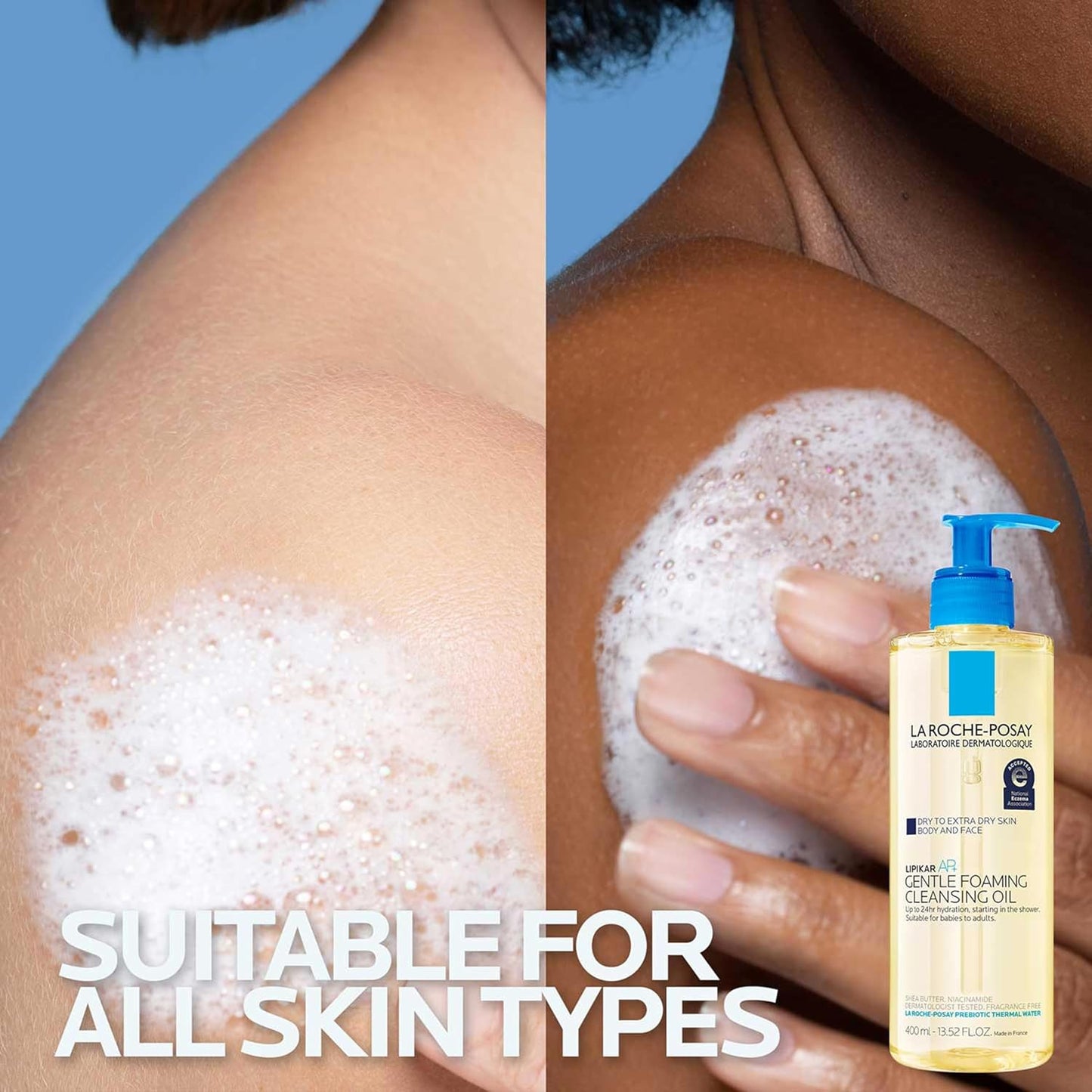 suitable for face, body, arms, and legs on dry, sensitive skin