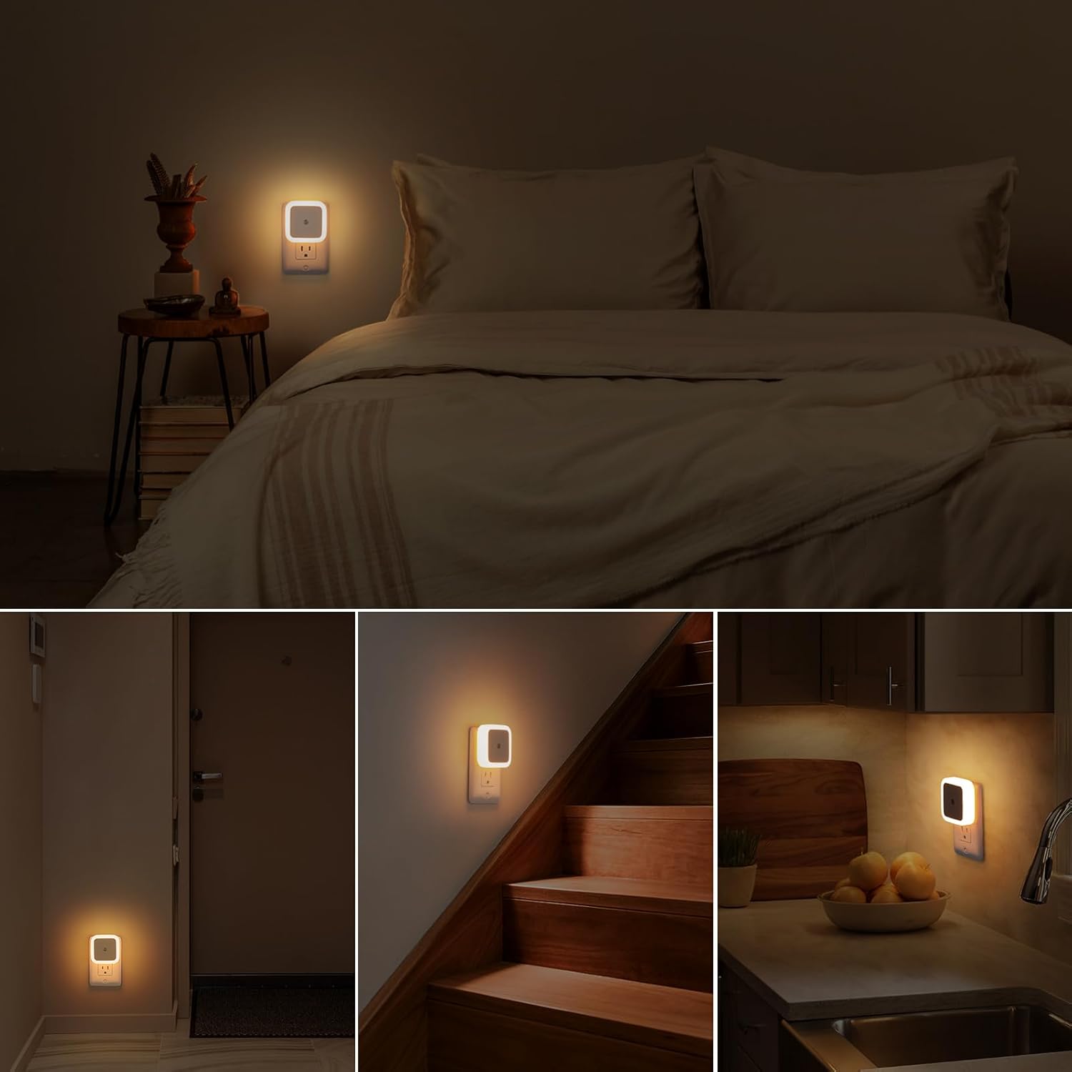 Sujeet Night Light 8-Pack – Practical Housewarming Gift for New Homeowners, Dusk to Dawn Hallway and Bedroom Set