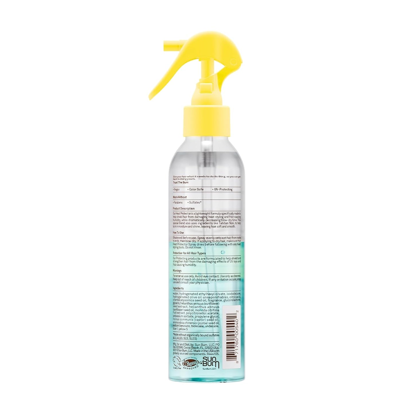 Sun Bum Heat Protector Spray – Portable Beach and Outdoor Hair Defense Against Sun and Humidity