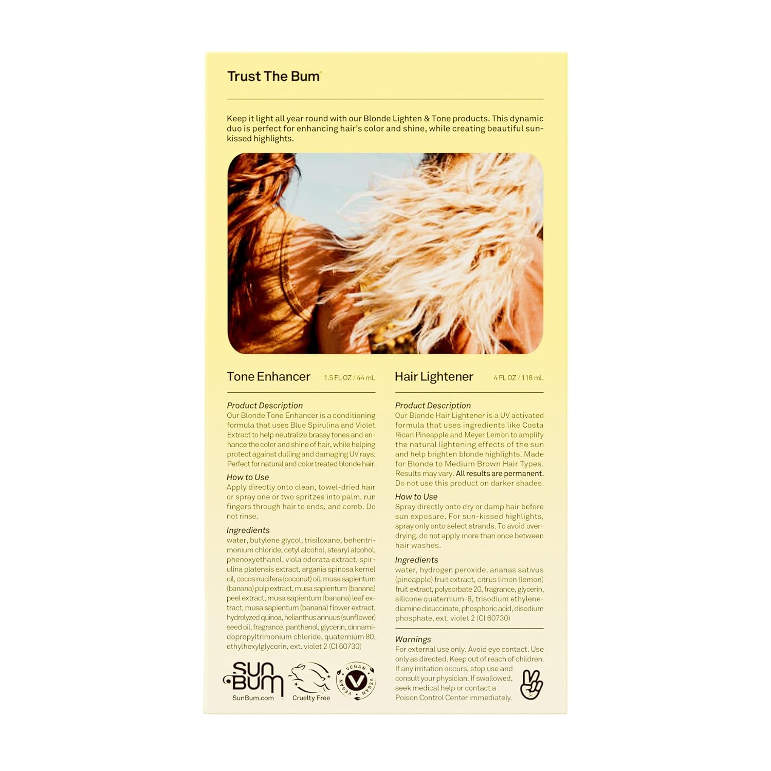 Sun Bum Lighten and Tone Ritual Kit – Self-Care Blonde Treatment with Nourishing Honey & Argan Oil