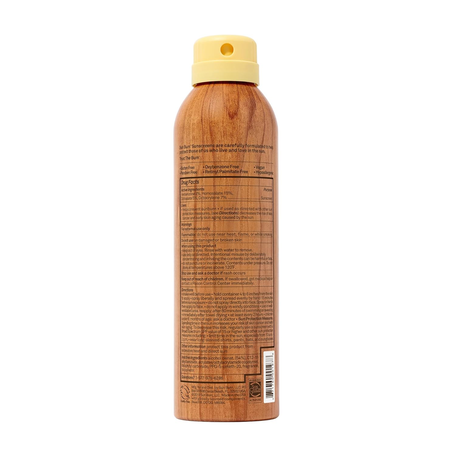 Sun Bum Original SPF 50 Sunscreen Body Spray - Broad Spectrum Reef-Safe Sun Protection for Beach Days, Surf Sessions, and Patio Lounging - 6 oz