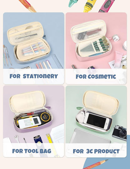 SUNEE Kawaii Stationery Pouch – Portable Pouch for Camping Journals, Sketch Trips, and Picnics