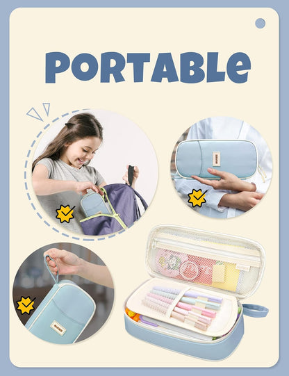 SUNEE Kawaii Stationery Pouch – Portable Pouch for Camping Journals, Sketch Trips, and Picnics