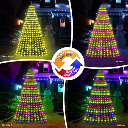 Surplife One-Touch Christmas Lights – Effortless Minimalist Holiday Setup in Under a Minute, 6.6Ft 288 LED Warm White App Control