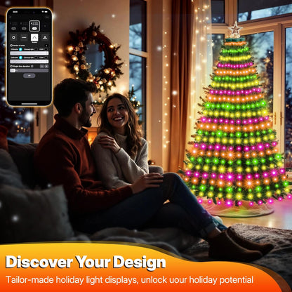 Surplife Waterproof Cascading Christmas Lights – All-Weather Patio and Porch Holiday Glow