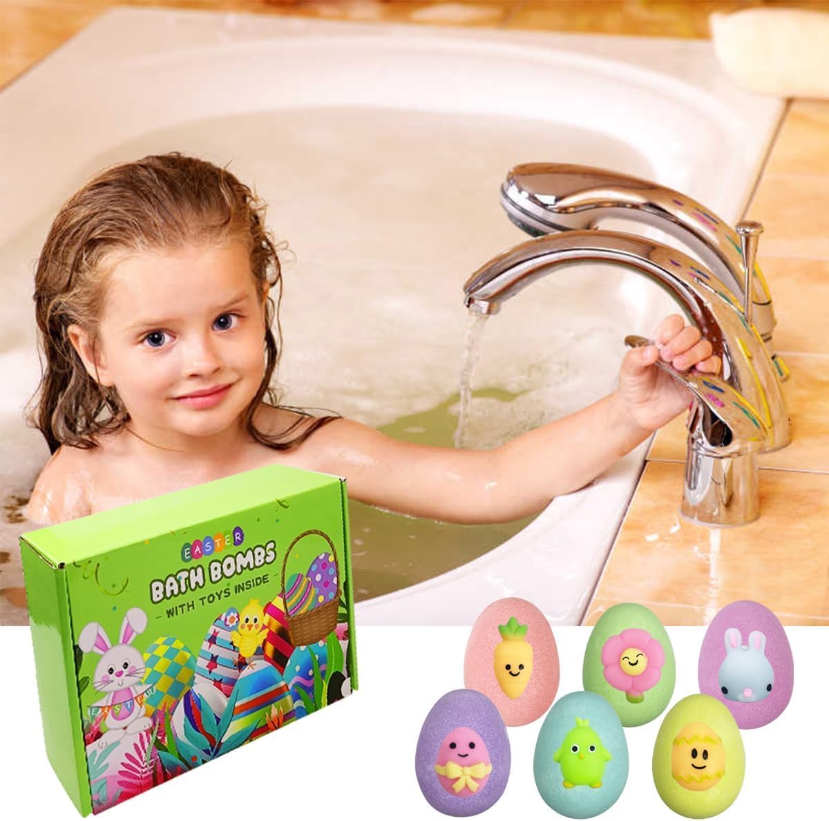 surprise reveal mechanic — child guesses which squishy will appear as the bomb dissolves