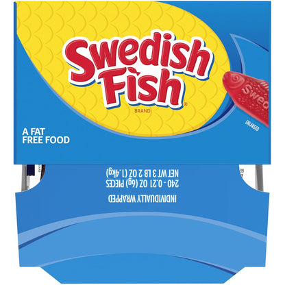 SWEDISH FISH Individually Wrapped Gummy Candy – Kids Birthday Party Favor Bags and Trick-or-Treat Handouts, 240 Count Box
