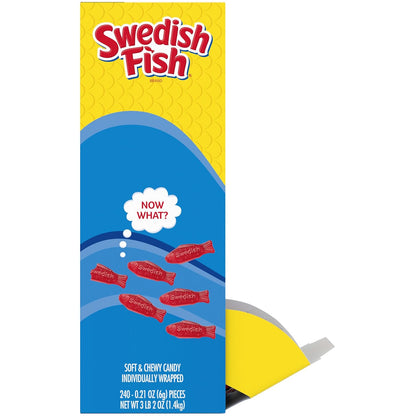 SWEDISH FISH Individually Wrapped Gummy Candy – Kids Birthday Party Favor Bags and Trick-or-Treat Handouts, 240 Count Box