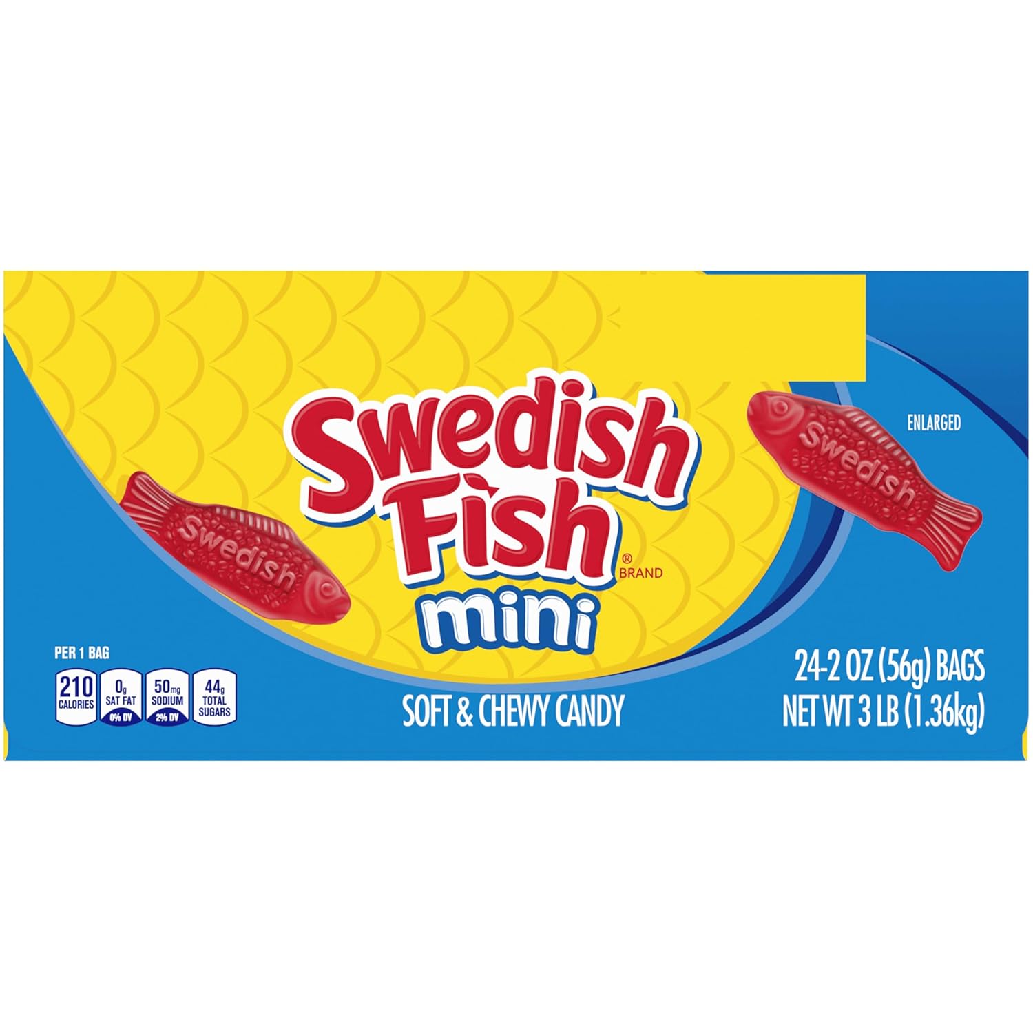 Swedish Fish Mini Chewy Candy – Easter Basket Stuffer and Halloween Trick-or-Treat Bags for Kids, 24 Count