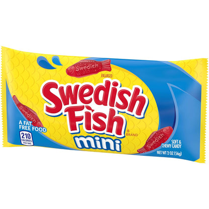 Swedish Fish Mini Chewy Candy – Easter Basket Stuffer and Halloween Trick-or-Treat Bags for Kids, 24 Count
