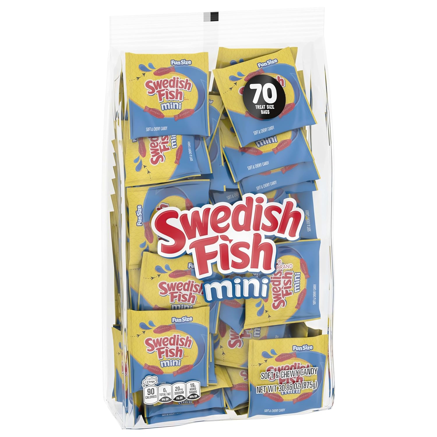 SWEDISH FISH Mini Gummy Candy - Kids Lunchbox Snack Packs for School and After-School Treats, 140 Individually Wrapped Bags