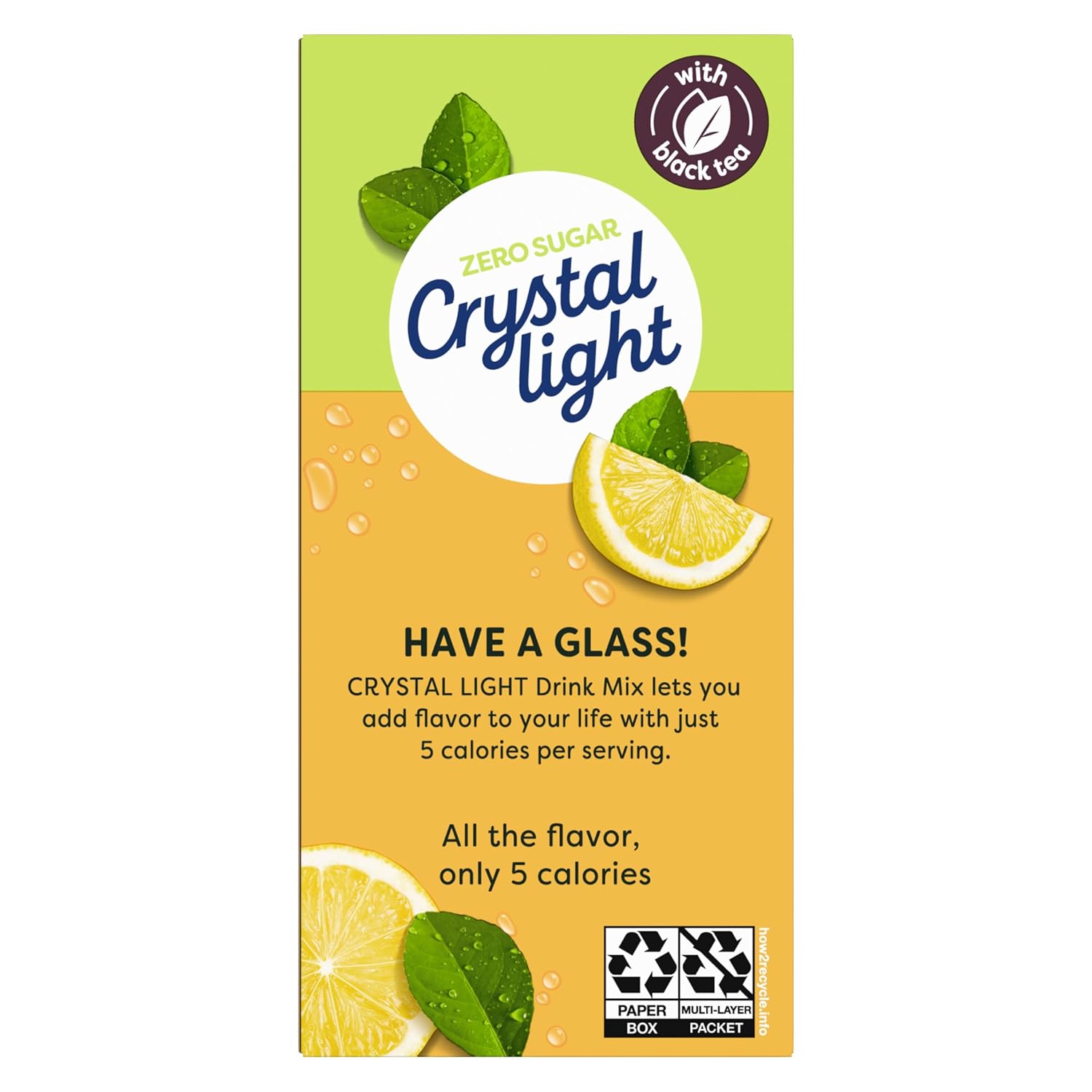 sweetened with aspartame and acesulfame potassium (phenylalanine warning noted on label)