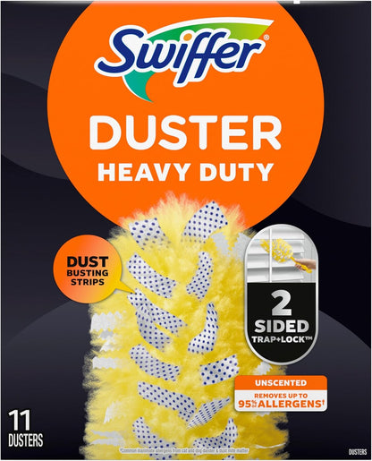 Swiffer Heavy Duty Duster Refills – Bedroom Dusting Routine for Allergy Relief and Cleaner Air, Unscented 11 ct