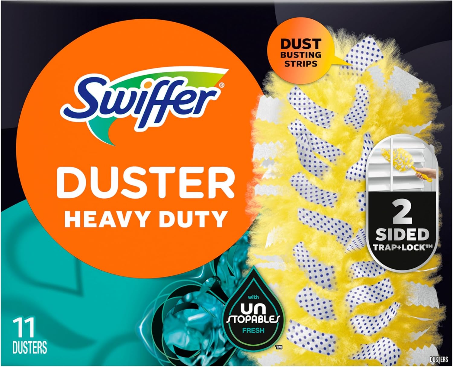 Swiffer Heavy Duty Duster Refills Unstopables Fresh Scent 11 Count for Clutter-Free Studio Apartment Living