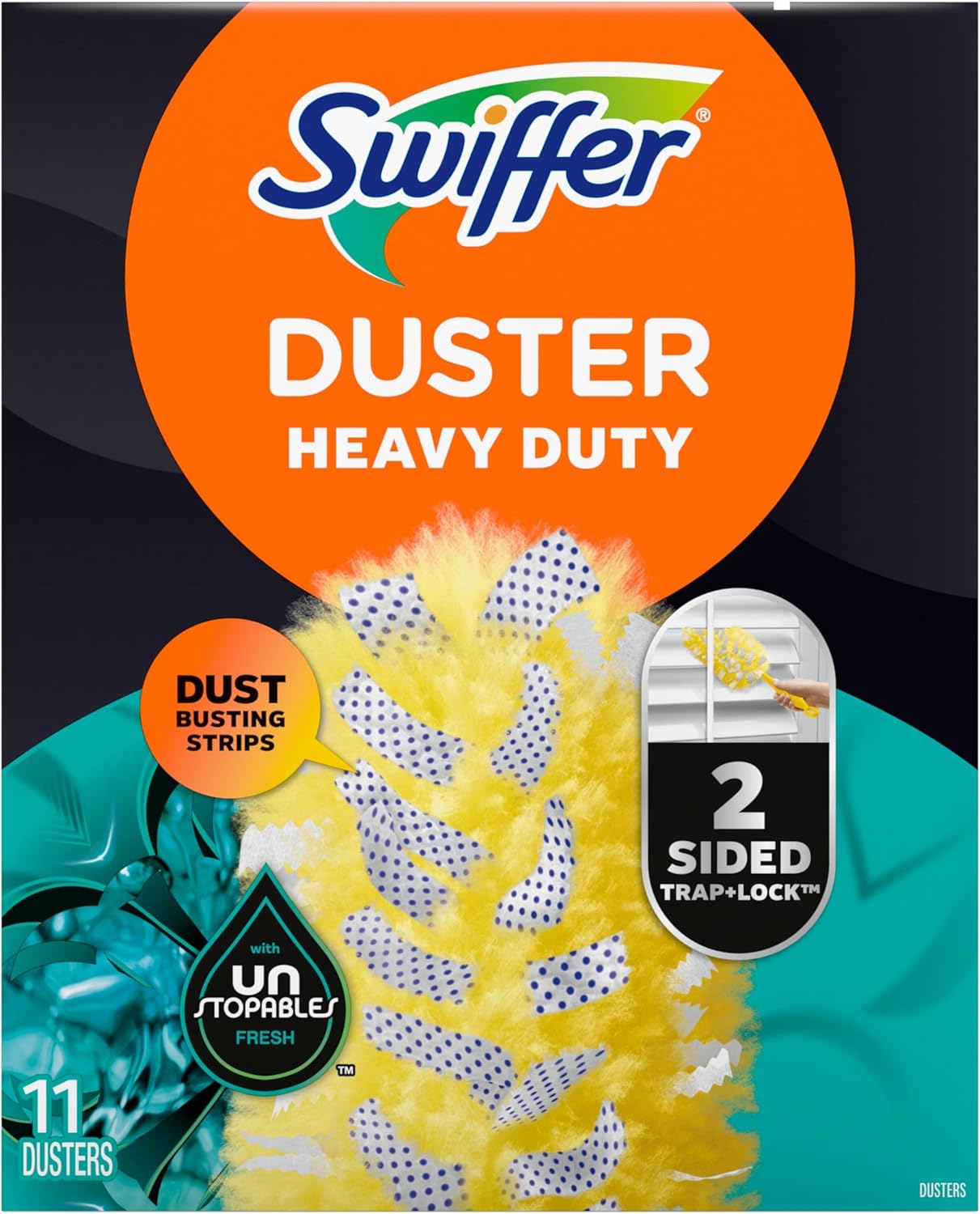 Swiffer Heavy Duty Duster Refills Unstopables Fresh Scent 11 Count for Clutter-Free Studio Apartment Living