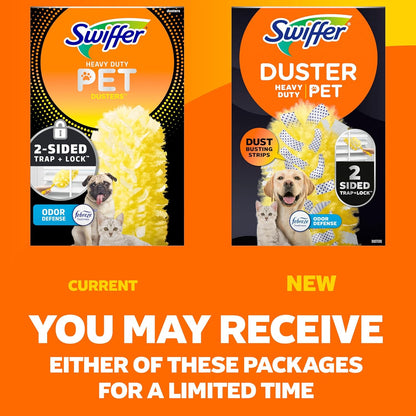 Swiffer Heavy Duty Pet Duster Refills – Bedroom & Living Room Allergen Removal for Cat and Dog Owners, Febreze Scent, 11 Count