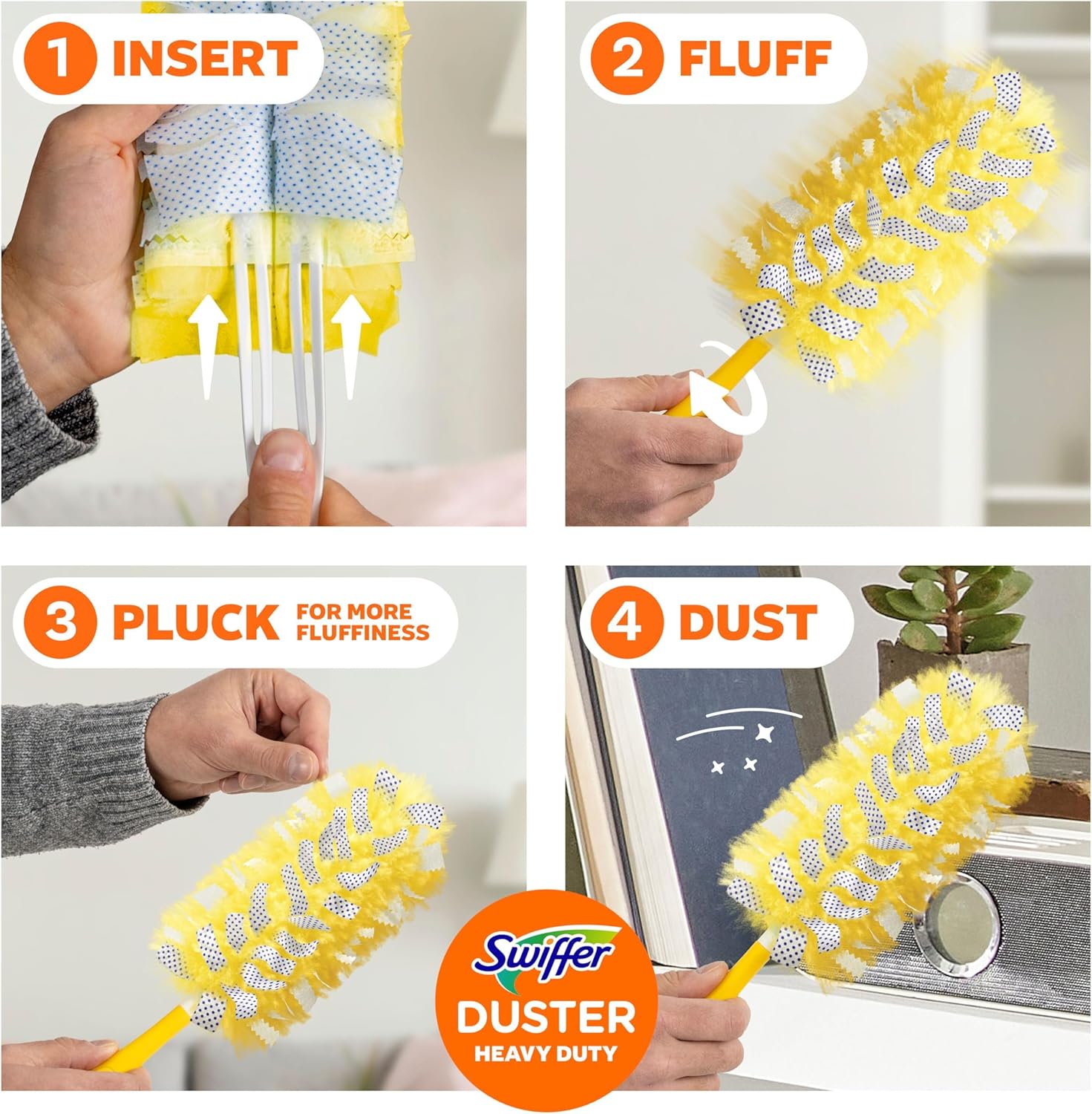 Swiffer Heavy Duty Pet Duster Refills – Bedroom & Living Room Allergen Removal for Cat and Dog Owners, Febreze Scent, 11 Count