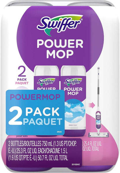 Swiffer PowerMop Floor Cleaning Solution Refills – Studio Apartment and Small-Space Mop, No Bucket Required