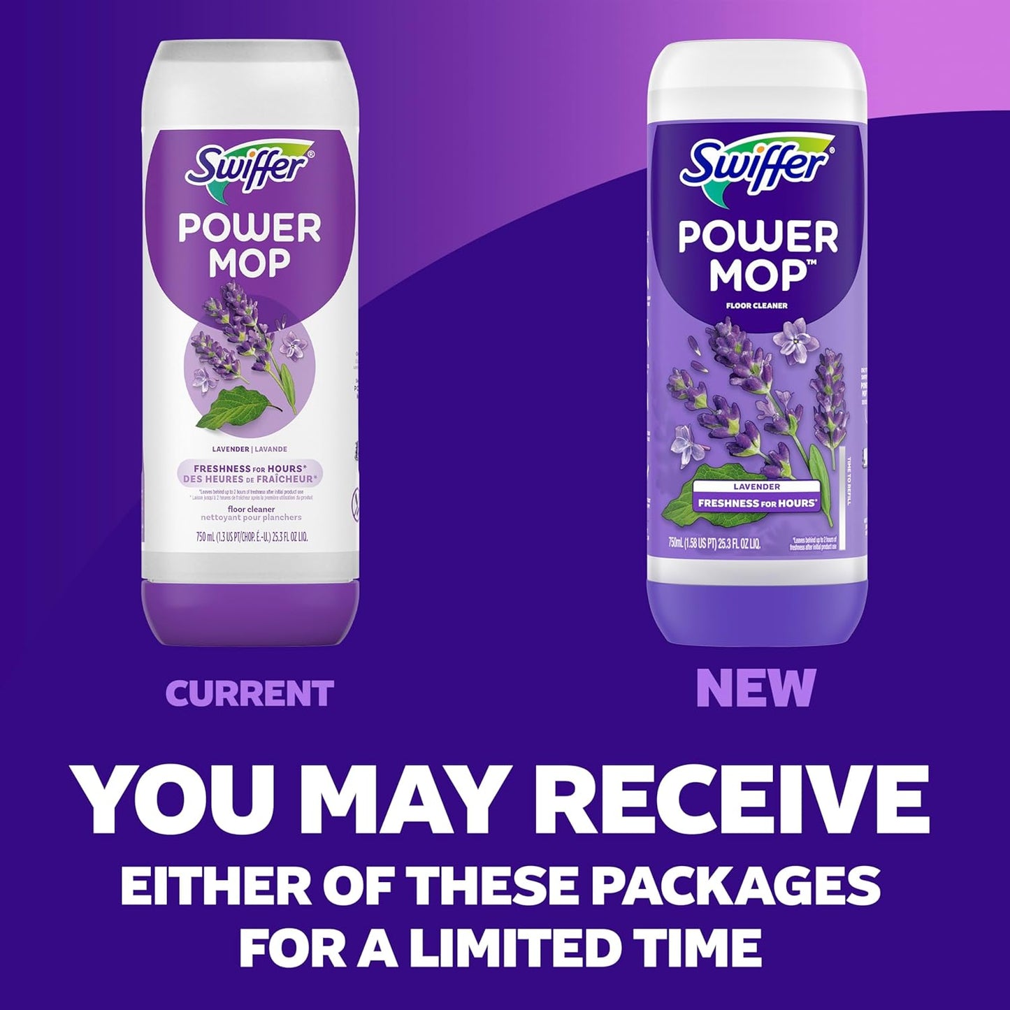 Swiffer PowerMop Lavender Floor Solution for Calming Bedtime Wind-Down Rituals, Triple Pack
