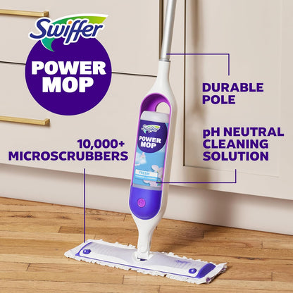 Swiffer PowerMop Multi-Surface Mop Kit for Small Apartments, One-Tool Floor Cleaning Without the Bucket