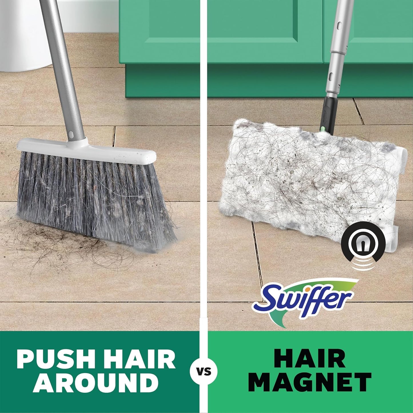 Swiffer Sweep & Mop Deluxe 2-in-1 Floor Cleaner for Minimalist Studio Apartments, Collapsible Sweeper for Clutter-Free Living