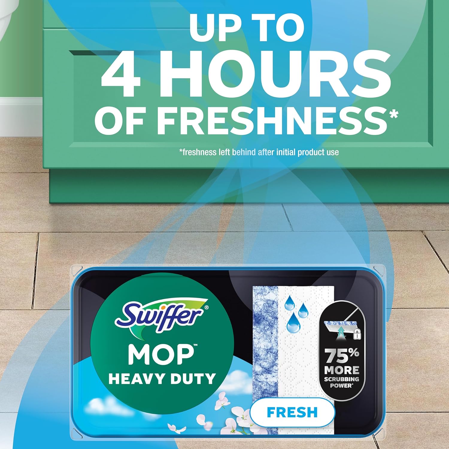 Swiffer Sweep & Mop Deluxe 2-in-1 Quick Floor Cleaner for Busy Home Office Entryways, Cuts Daily Cleaning Time in Half