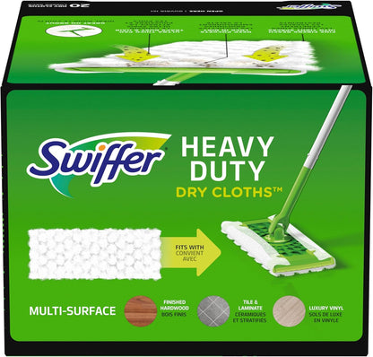 Swiffer Sweeper Heavy Duty Dry Cloths for Nursery and Playroom Floor Sweeping, Family Safe Refills, 20 Count