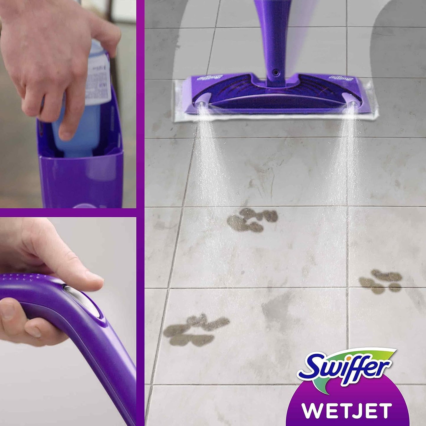 Swiffer WetJet Cordless Spray Mop – Home Office Focus Refresh, Quiet Daily Floor Care